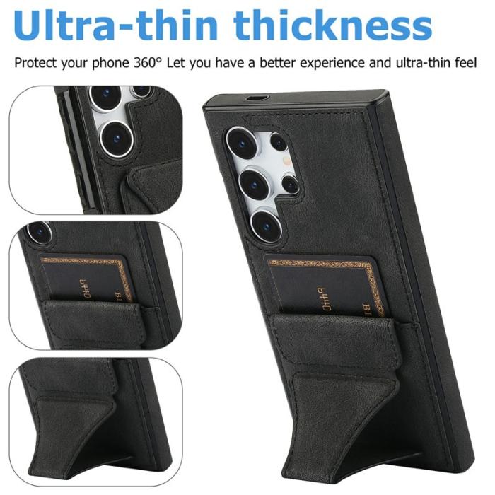 OEM - Mobilfodral för Samsung Galaxy S26 Ultra Konstläder + TPU - Svart