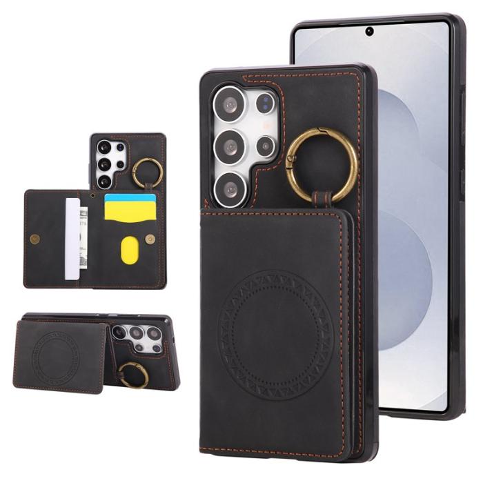 OEM - Mobilfodral för Samsung Galaxy S26 Ultra Konstläder + TPU - Svart