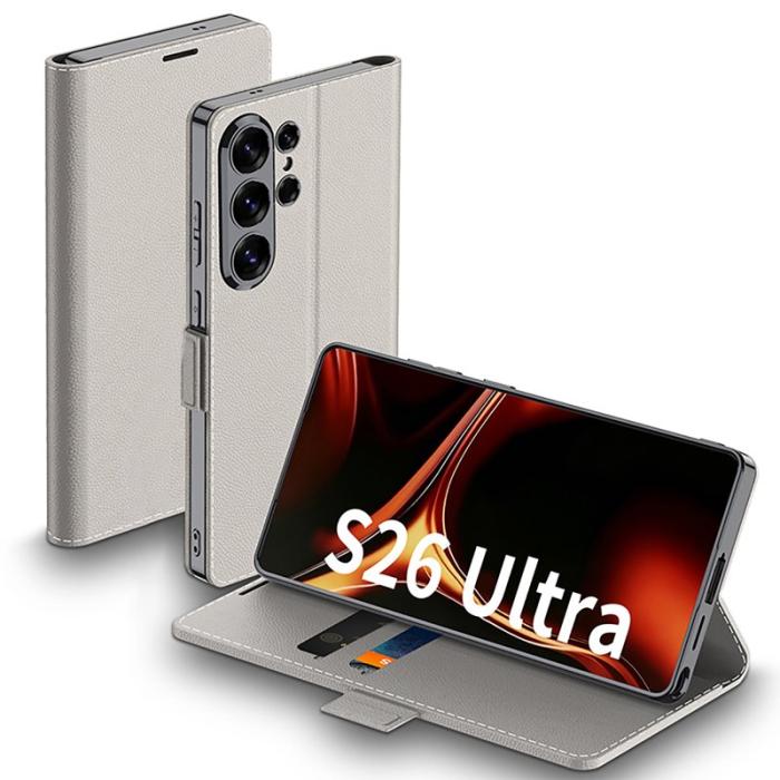 GKK - GKK Mobilfodral för Samsung Galaxy S26 Ultra Kickstand + Kortfack - Grå