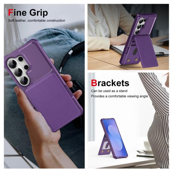 OEM - Mobilfodral för Samsung Galaxy S26 Ultra Kickstand Kortfack - Lila