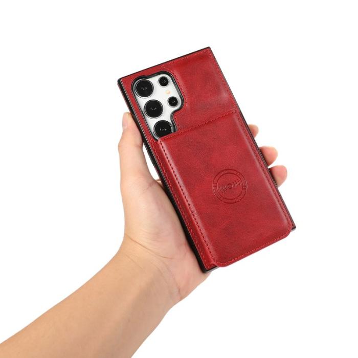 OEM - Mobilfodral för Samsung Galaxy S26 Ultra Kickstand Kortfack - Röd