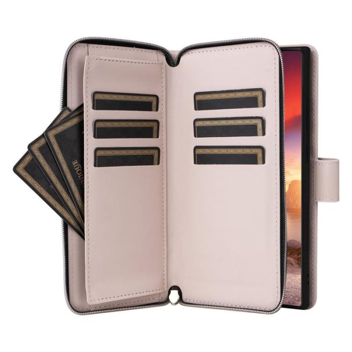 OEM - Plånboksfodral för Samsung Galaxy S26 Ultra Konstläder - Beige