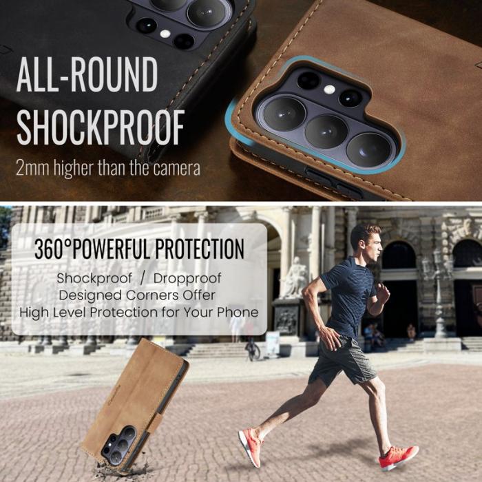 Caseme - CaseMe Plånboksfodral för Samsung Galaxy S26 Ultra Konstläder Ställ - Brun