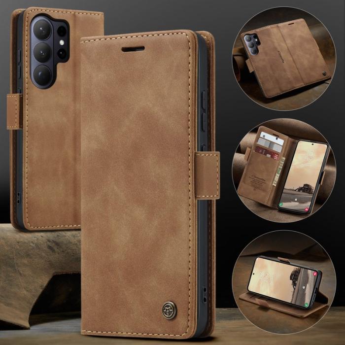 Caseme - CaseMe Plånboksfodral för Samsung Galaxy S26 Ultra Konstläder Ställ - Brun