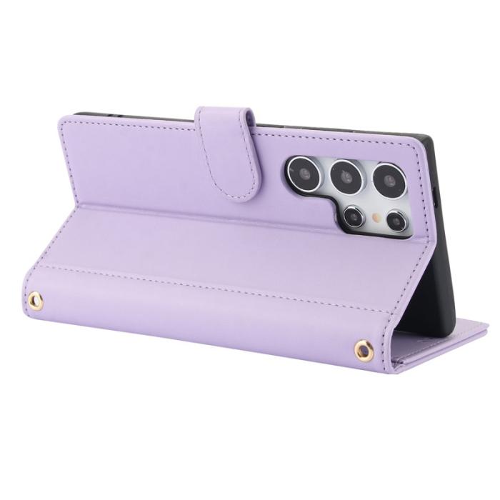 OEM - Plånboksfodral för Samsung Galaxy S26 Ultra Konstläder Ställ - Lila