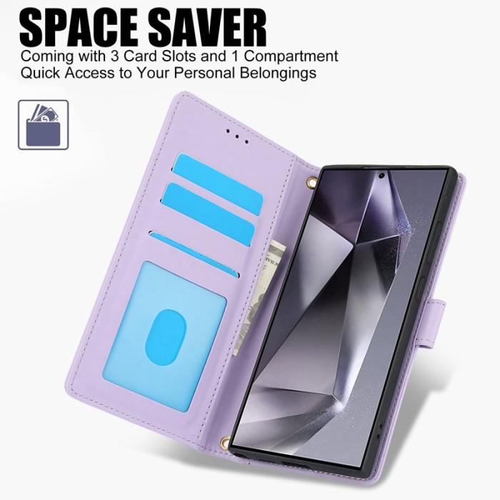 OEM - Plånboksfodral för Samsung Galaxy S26 Ultra Konstläder Ställ - Lila