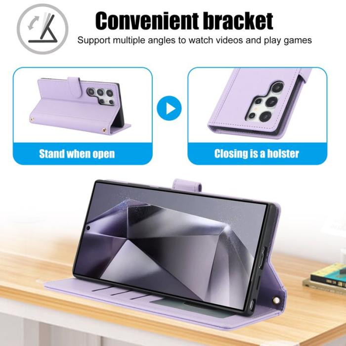 OEM - Plånboksfodral för Samsung Galaxy S26 Ultra Konstläder Ställ - Lila
