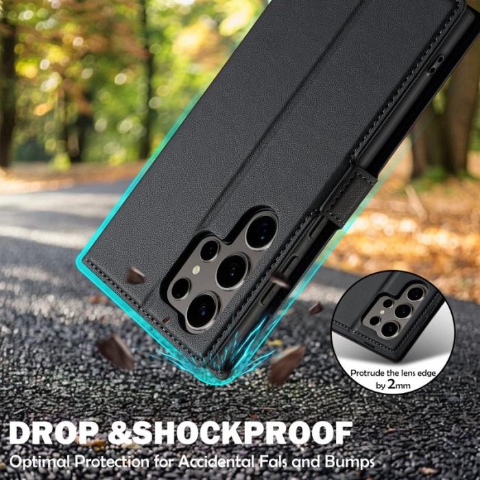 LC.imeeke - LC.IMEEKE Plånboksfodral för Samsung Galaxy S26 Ultra Konstläder Ställ - Svart