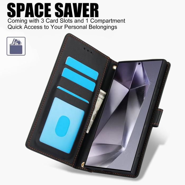 OEM - Plånboksfodral för Samsung Galaxy S26 Ultra Konstläder Ställ - Svart