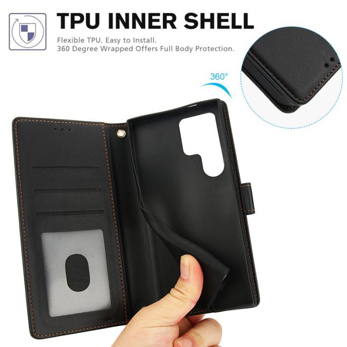 OEM - Plånboksfodral för Samsung Galaxy S26 Ultra Konstläder Ställ - Svart