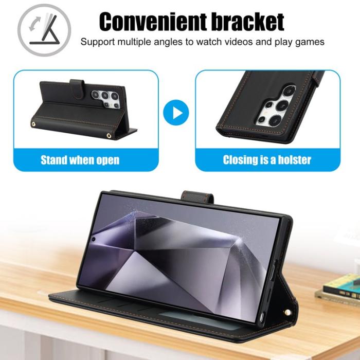 OEM - Plånboksfodral för Samsung Galaxy S26 Ultra Konstläder Ställ - Svart