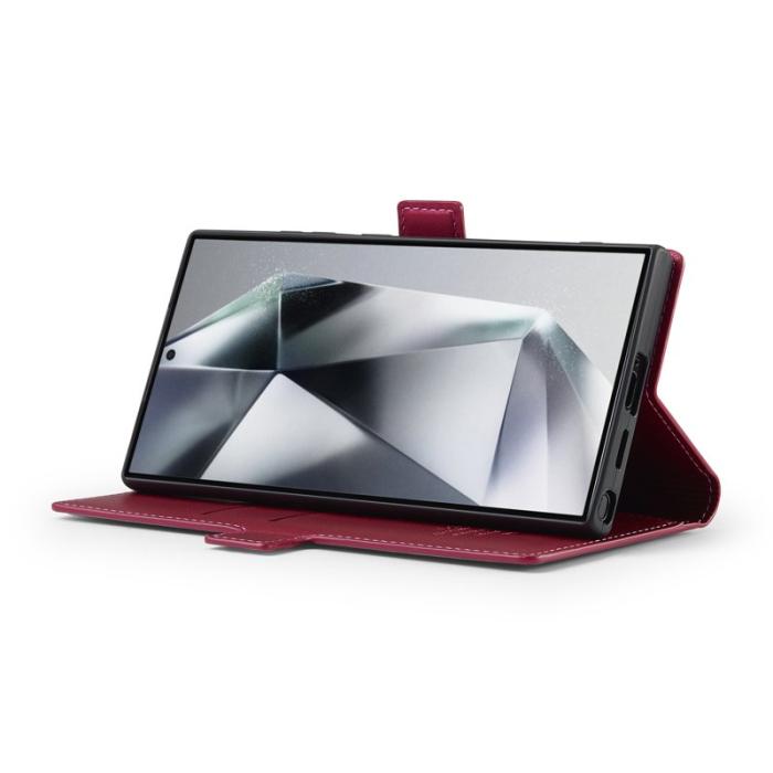 LC.imeeke - LC.IMEEKE Plånboksfodral för Samsung Galaxy S26 Ultra Konstläder Stativ - Röd