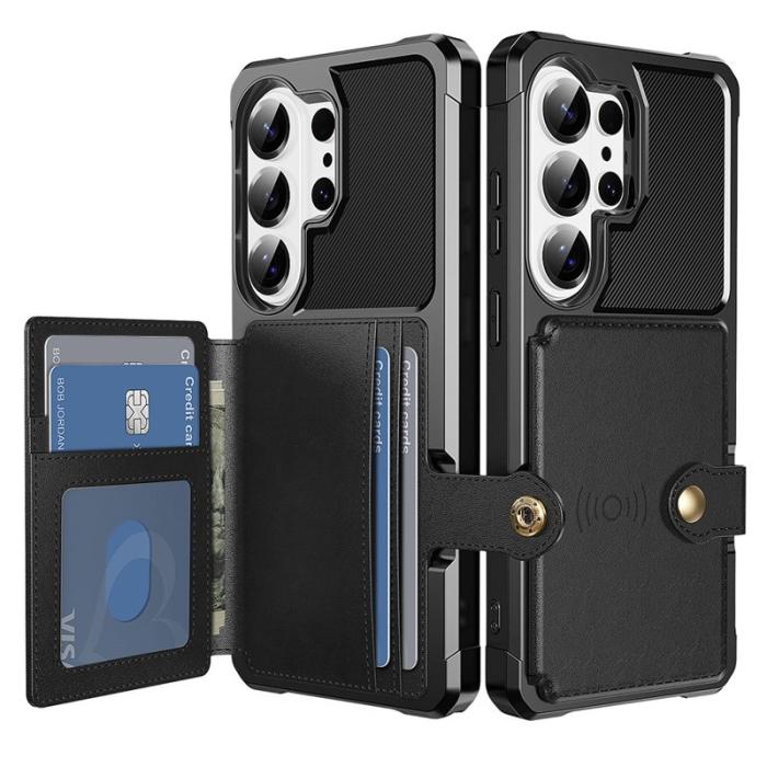 OEM - Mobilfodral för Samsung Galaxy S26 Ultra Konstläder + TPU - Svart