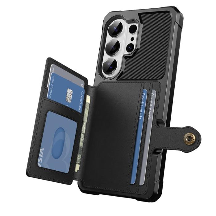 OEM - Mobilfodral för Samsung Galaxy S26 Ultra Konstläder + TPU - Svart