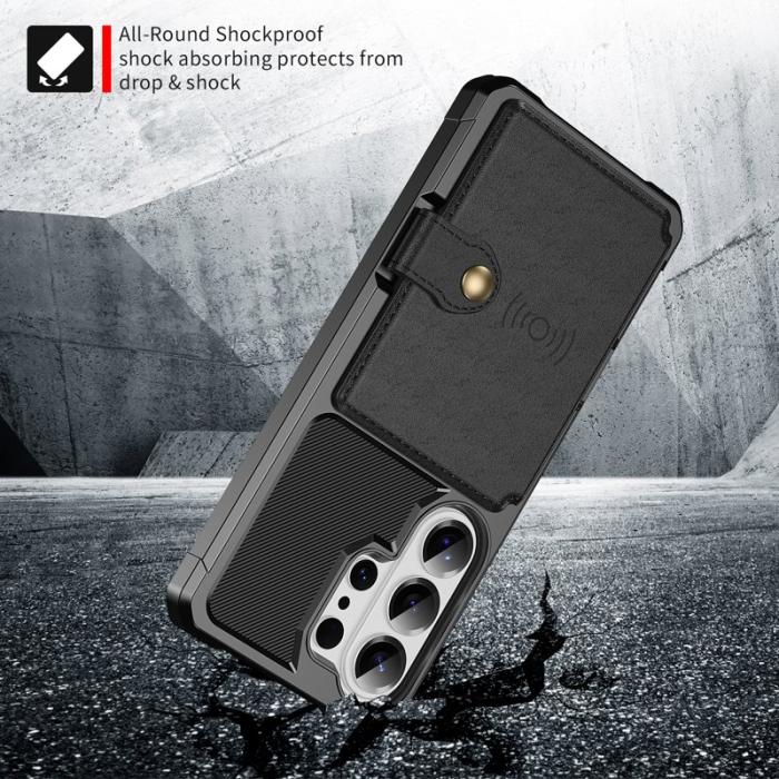 OEM - Mobilfodral för Samsung Galaxy S26 Ultra Konstläder + TPU - Svart