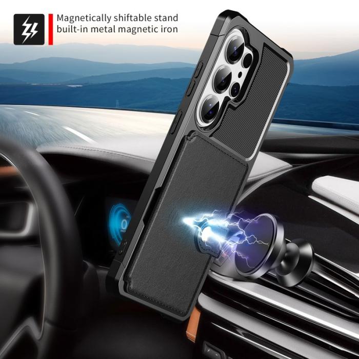 OEM - Mobilfodral för Samsung Galaxy S26 Ultra Konstläder + TPU - Svart