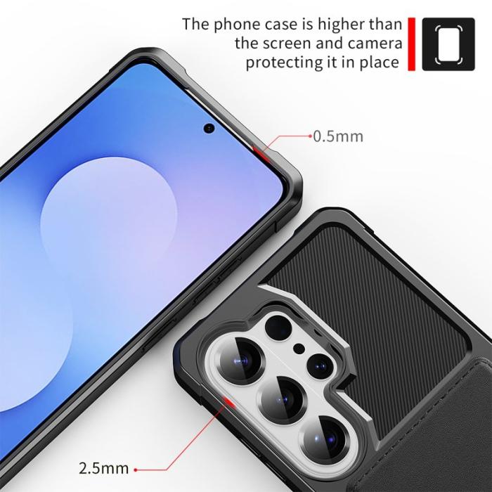 OEM - Mobilfodral för Samsung Galaxy S26 Ultra Konstläder + TPU - Svart