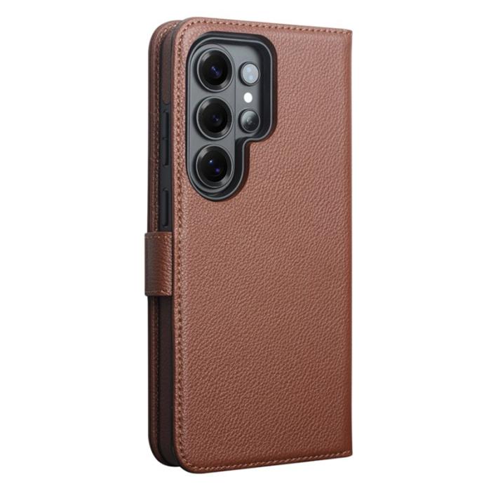 OEM - Plånboksfodral för Samsung Galaxy S26 Ultra Magnetiskt Äkta läder - Brun