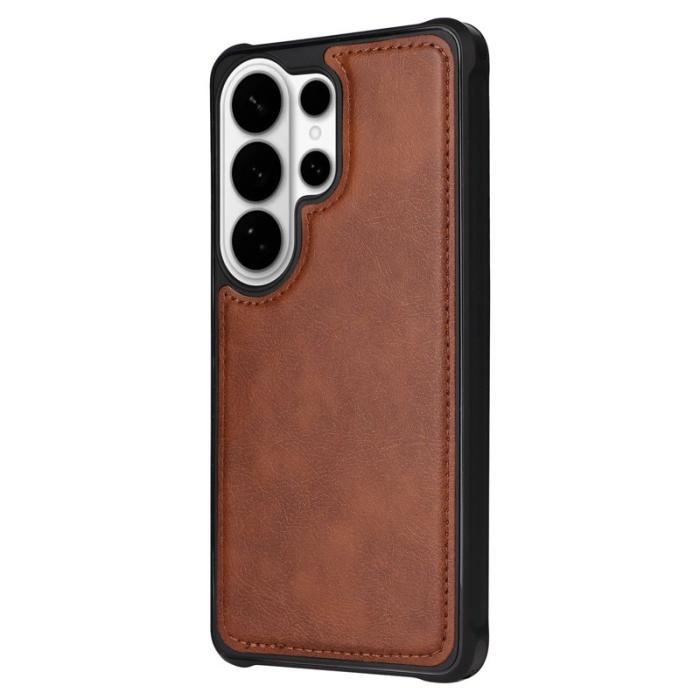 OEM - Plånboksfodral för Samsung Galaxy S26 Ultra Magnetiskt Konstläder - Brun