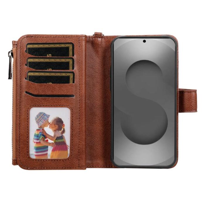 OEM - Plånboksfodral för Samsung Galaxy S26 Ultra Magnetiskt Konstläder - Brun