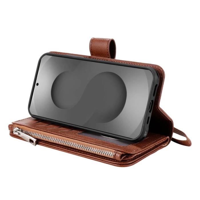 OEM - Plånboksfodral för Samsung Galaxy S26 Ultra Magnetiskt Konstläder - Brun