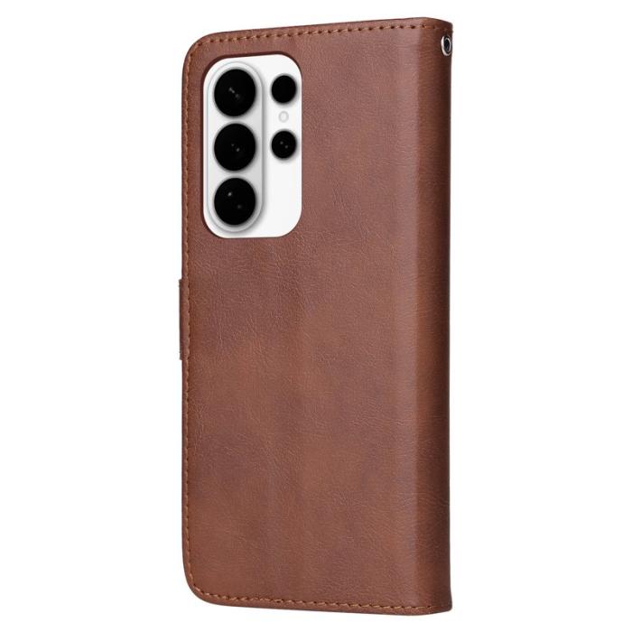 OEM - Plånboksfodral för Samsung Galaxy S26 Ultra Magnetiskt Konstläder - Brun