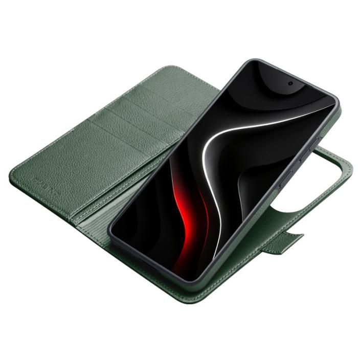 OEM - Plånboksfodral för Samsung Galaxy S26 Ultra Magnetiskt Äkta läder - Grön