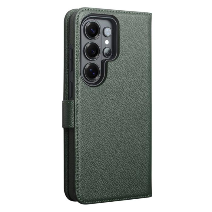 OEM - Plånboksfodral för Samsung Galaxy S26 Ultra Magnetiskt Äkta läder - Grön