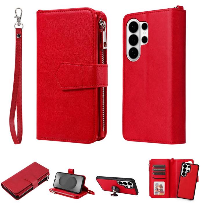 OEM - Plånboksfodral för Samsung Galaxy S26 Ultra Magnetiskt Konstläder - Röd