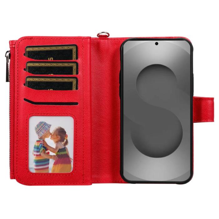 OEM - Plånboksfodral för Samsung Galaxy S26 Ultra Magnetiskt Konstläder - Röd