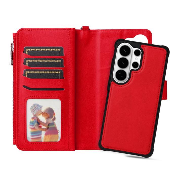 OEM - Plånboksfodral för Samsung Galaxy S26 Ultra Magnetiskt Konstläder - Röd