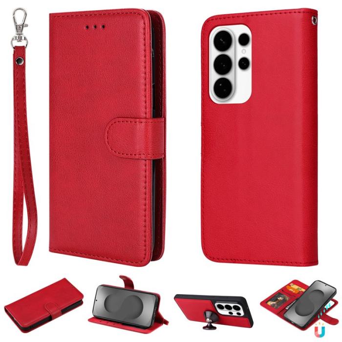 OEM - Plånboksfodral för Samsung Galaxy S26 Ultra Magnetiskt Konstläder - Röd