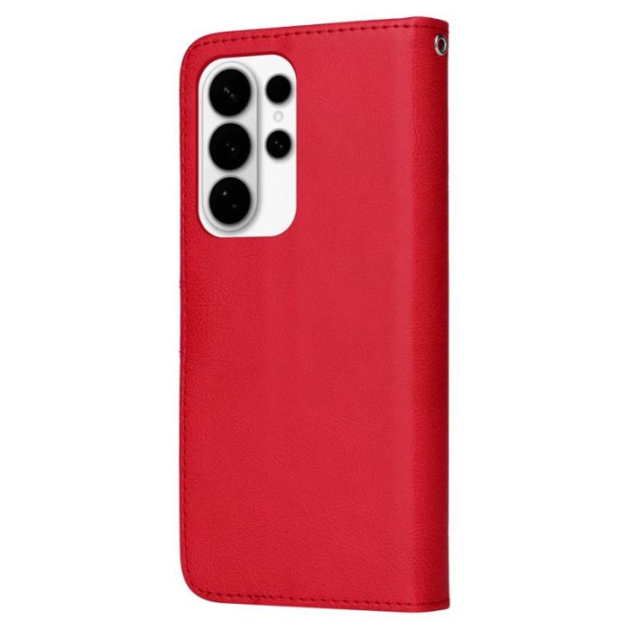 OEM - Plånboksfodral för Samsung Galaxy S26 Ultra Magnetiskt Konstläder - Röd