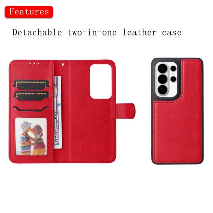 OEM - Plånboksfodral för Samsung Galaxy S26 Ultra Magnetiskt Konstläder - Röd