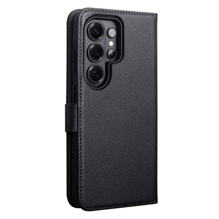 OEM - Plånboksfodral för Samsung Galaxy S26 Ultra Magnetiskt Äkta läder - Svart
