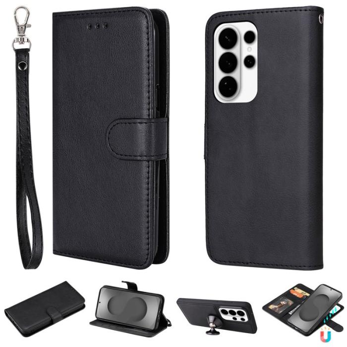 OEM - Plånboksfodral för Samsung Galaxy S26 Ultra Magnetiskt Konstläder - Svart