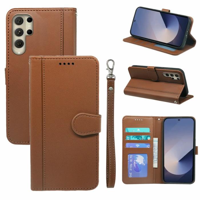 OEM - Plånboksfodral för Samsung Galaxy S26 Ultra Magnetiskt Konstläder - Brun