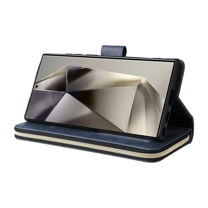 OEM - Mobilfodral för Samsung Galaxy S26 Ultra Konstläder 9 kortfack - Blå