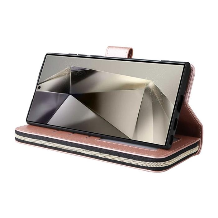 OEM - Mobilfodral för Samsung Galaxy S26 Ultra Konstläder 9 kortfack - Roséguld