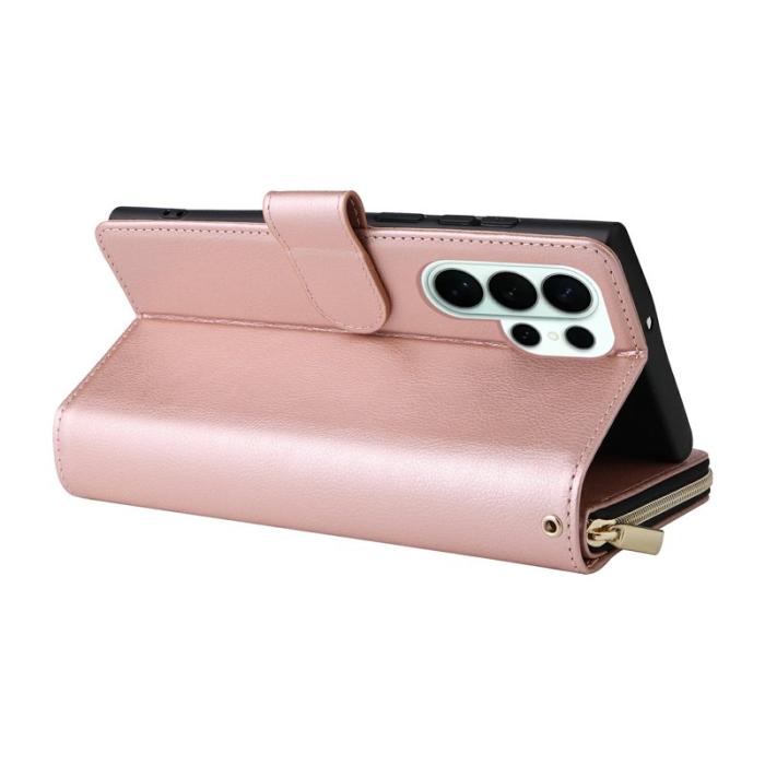 OEM - Mobilfodral för Samsung Galaxy S26 Ultra Konstläder 9 kortfack - Roséguld