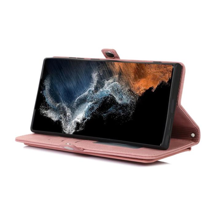 OEM - Mobilfodral för Samsung Galaxy S26 Ultra Konstläder 9 kortfack - Roséguld