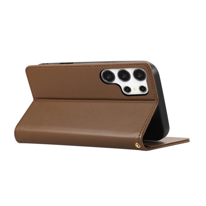 OEM - Plånboksfodral för Samsung Galaxy S26 Ultra RFID Blocking - Brun