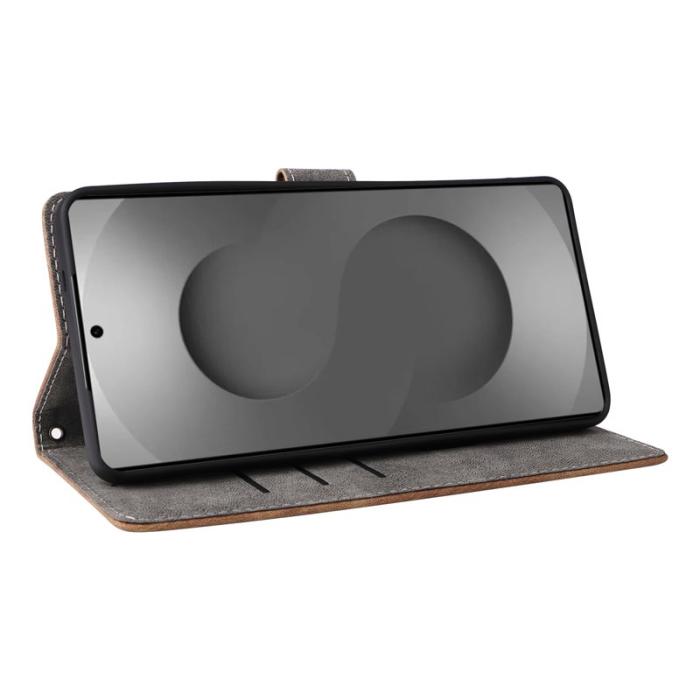 OEM - Plånboksfodral för Samsung Galaxy S26 Ultra RFID Blocking Konstläder - Brun