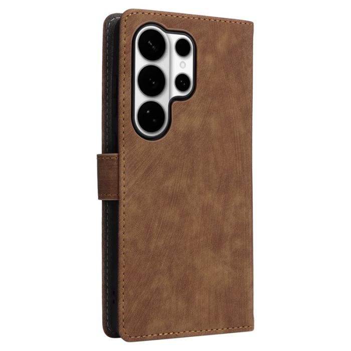 OEM - Plånboksfodral för Samsung Galaxy S26 Ultra RFID Blocking Konstläder - Brun