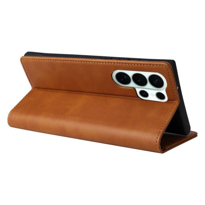 OEM - Plånboksfodral för Samsung Galaxy S26 Ultra RFID Blocking Konstläder - Brun
