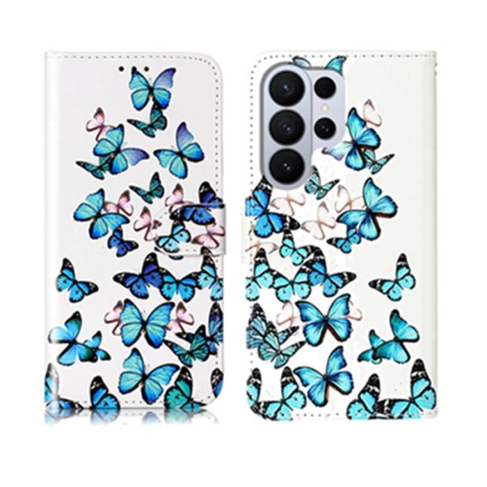 OEM - Plånboksfodral för Samsung Galaxy S26 Ultra Ställfunktion Konstläder - Blå