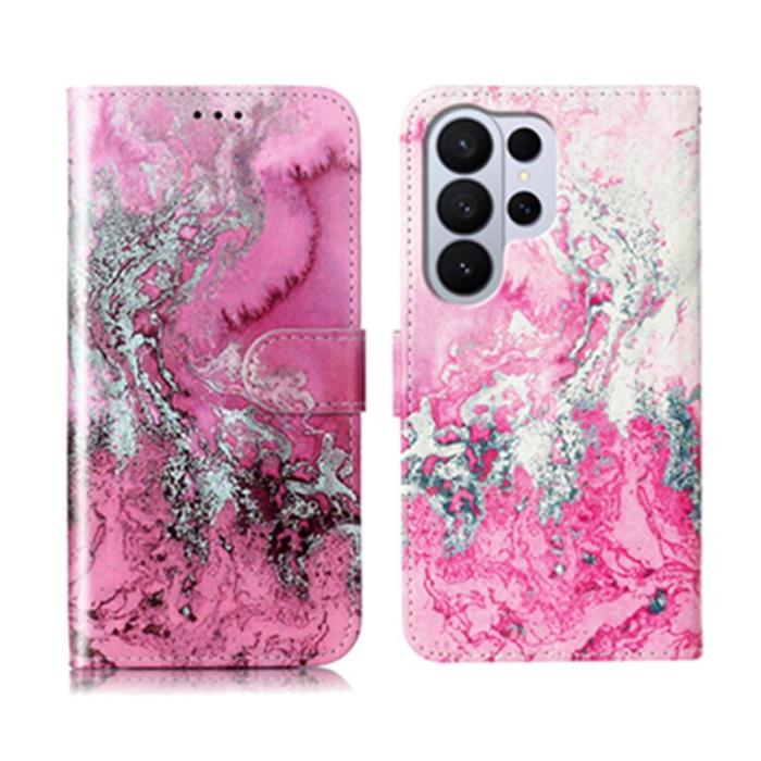 OEM - Plånboksfodral för Samsung Galaxy S26 Ultra Ställfunktion Konstläder - Marmor