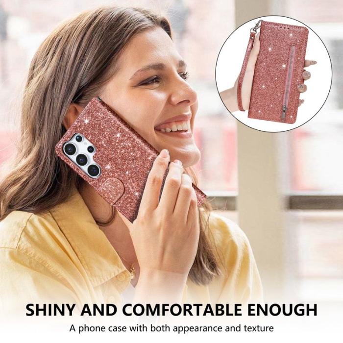 OEM - Mobilfodral för Samsung Galaxy S26 Ultra Ställfunktion Konstläder - Roséguld