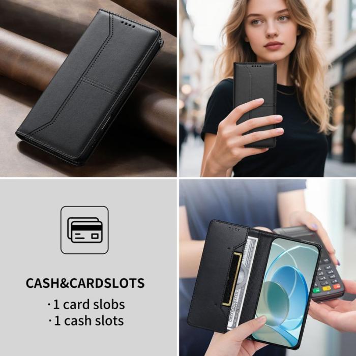 OEM - Plånboksfodral för Samsung Galaxy S26 Ultra Ställfunktion Konstläder - Svart