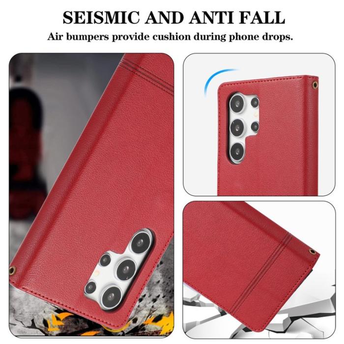 OEM - Mobilfodral för Samsung Galaxy S26 Ultra TKonstläder - Röd